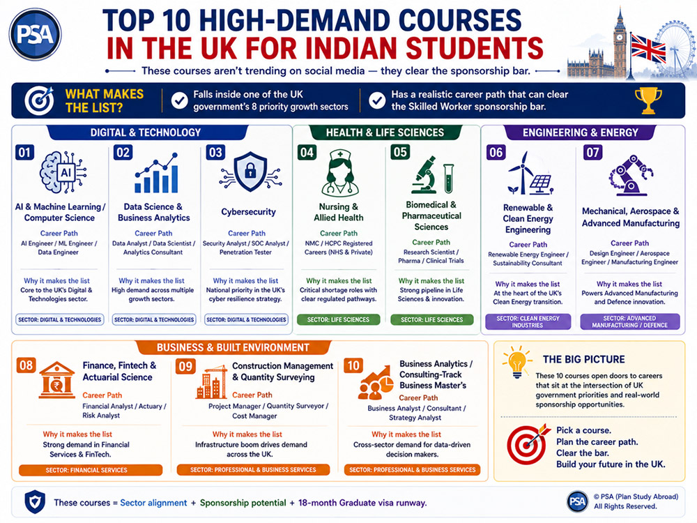 Top 10 High Demand Courses in the UK
