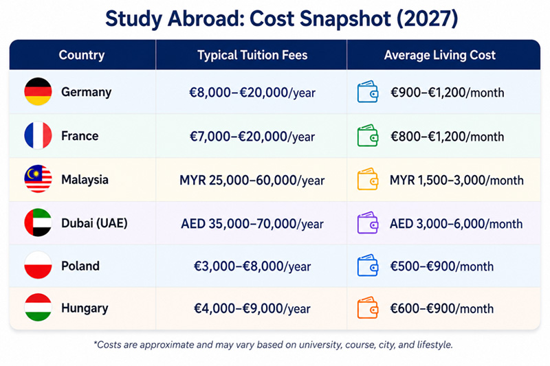 Study Abroad: Cost Snapshot 2027